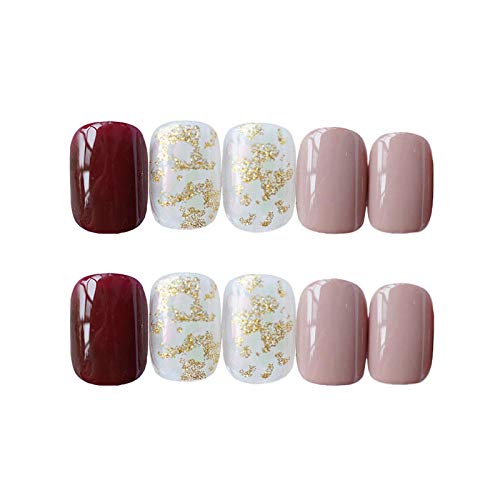 TJJF Falsche Nägel 24Pcs / Set Pre Decoration Gefälschte Nägel Drücken Sie auf Mode Frauen Full Cover Short Size Künstliche Nägel mit Kleber – Bild 3