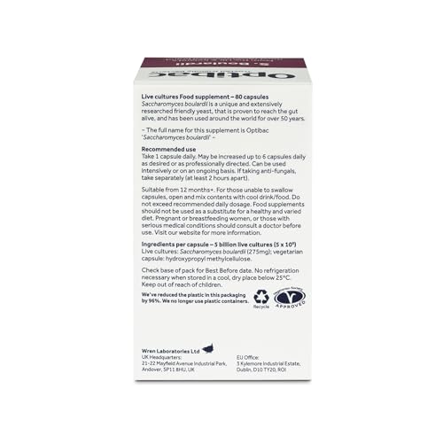Optibac Probiotics OPTSACM74 Saccharomyces Boulardii Supplement