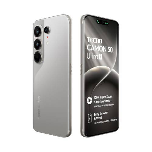 Image of Tecno CAMON 50 Ultra 5G (Nebula Titanium, 8GB+256GB | 100X Super Zoom & Motion Shots 50MP Sony LYTIA 700C OIS Lens | Silky Smooth & Vivid 1.5K ProXDR Curved AMOLED | Slim & Powerful 7.75mm Slim)