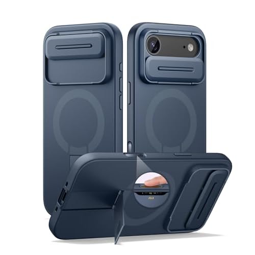 SURITCH for iPhone Air Case with Camera Control Cover, Camera Slide Cover and Adjustable Kickstand, Compatible with MagSafe, Shockproof Bumper Protective Cases for iPhone 17 Air 6.5 Inch, Blue