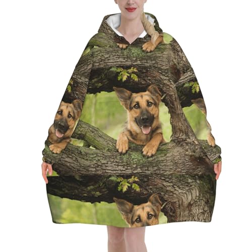 Sweat à capuche flanelle berger allemand sweat couverture géant unisexe