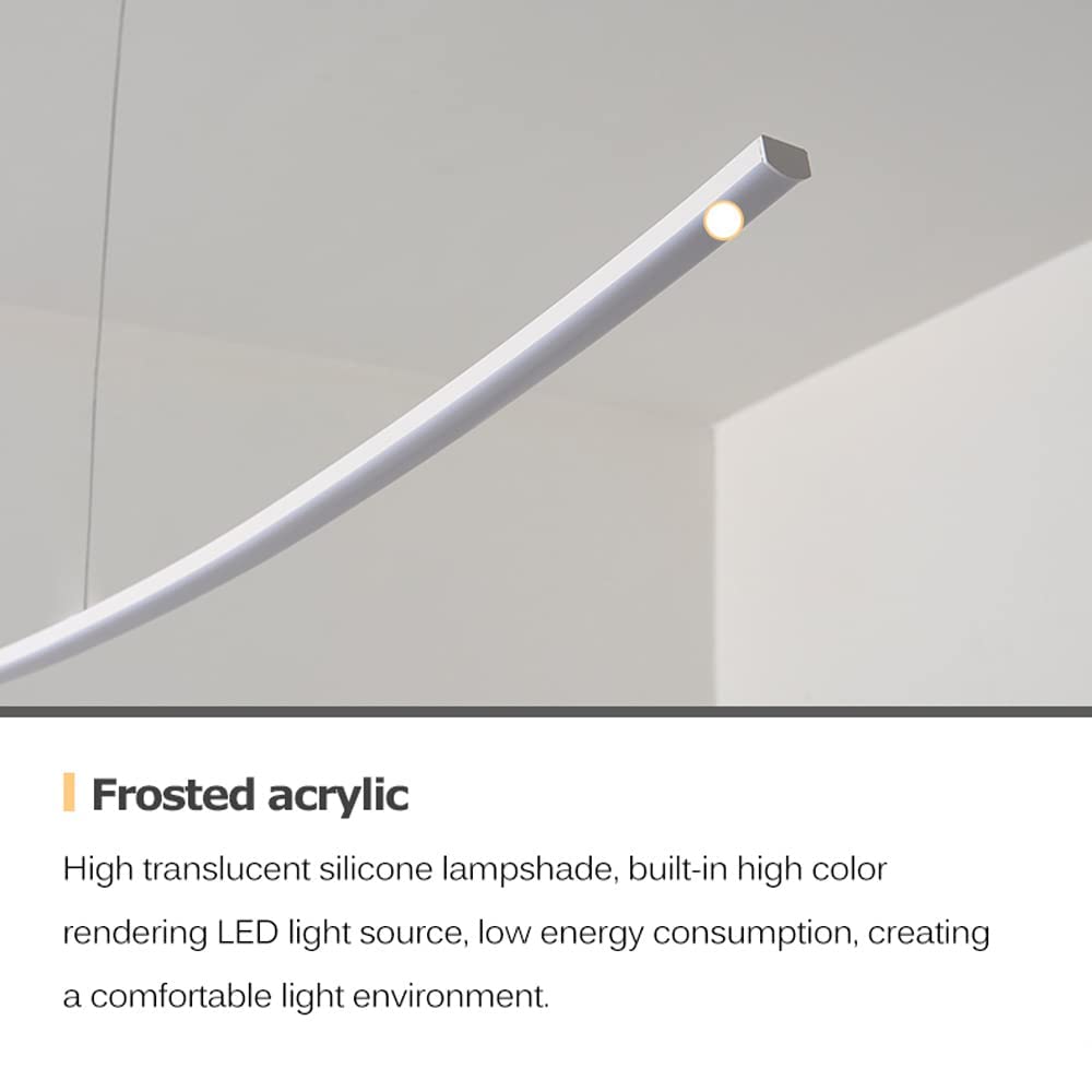 Nowoczesne ściemnialne oświetlenie wiszące LED do kuchennej wyspy, liniowy żyrandol LED, regulowana wisząca lampa wisząca LED do stołu jadalnego, salonu, baru