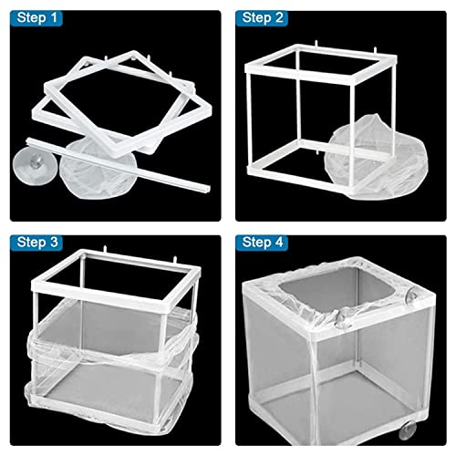2 Pack Fish Breeding Box Set Tank Breeder Net, Aquarium Separation Net Nylon Incubator Mesh, Fry Hatchery Incubator Mesh 8 Suction Cup for Newborn Small Fish (Big and Small Kit) - Image 3