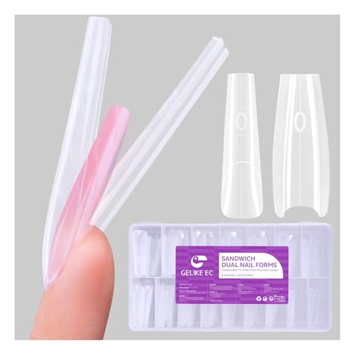 Materiale di alta qualità: durevole e riutilizzabile. Le nostre forme per unghie, realizzate in plastica PMMA flessibile, sono più sottili e adattabili rispetto alle tradizionali forme in ABS. Il perfetto equilibrio tra stabilità e flessibilità previene la deformazione durante la polimerizzazione. La trasparenza cristallina offre una visuale massima dell'unghia. Essendo riutilizzabili, sono sia più rispettose dell'ambiente che convenienti rispetto alle alternative monouso.