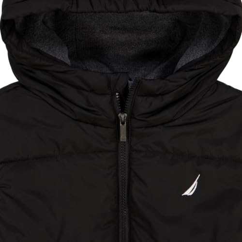 Image of Nautica Boys' Heavyweight Hooded Bubble Jacket With Polar Fleece Lining