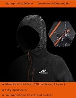 Regenjacke für Herren, wasserdicht, atmungsaktiv, langer Regenmantel mit Kapuze, Netzfutter, Windbreaker für Outdoor-Aktivitäten (DE/NL/SE/PL, Alphanumerisch, L, Regular, Regular, Light Grey) – Ansicht 4