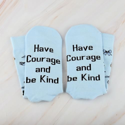 CMNIM Princess Socks 2 Pairs Have Courage and Be Kind Princess Inspired Socks Gifts for Women Girls Fairy Tales Fans Gifts4