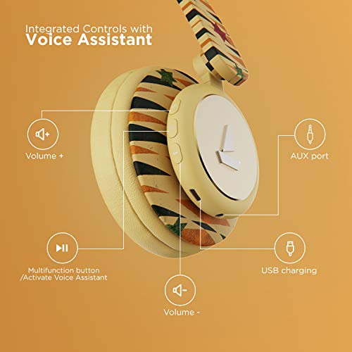 Image of Boat Rockerz 450, 15 HRS Battery, 40mm Drivers, Padded Ear Cushions, Integrated Controls, Dual Modes, Bluetooth Headphones, Wireless Headphone with Mic (Aztec Fusion)