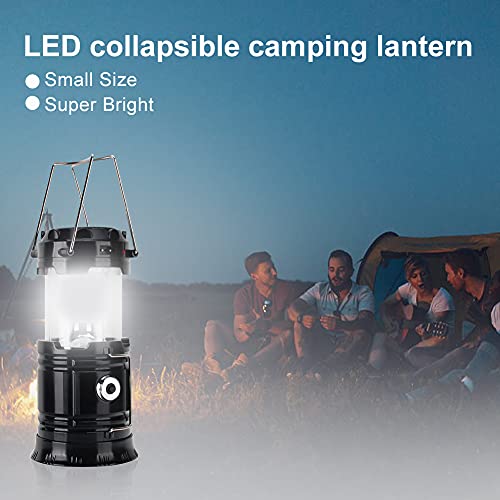 MeYuxg Pack of 2 LED Camping Lights, Solar Camping Lamp, Rechargeable Waterproof Camping Lantern, Hand Lamp, Power Bank, 3 Light Modes for Fishing, Hiking, Adventure, Hunting - Image 8
