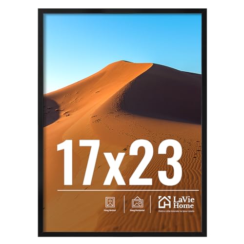 LaVie Home 17x23 Picture Frame for Wall Display, 17x23 Black Picture Frame with HD Plexiglas, 17 x 23 Poster Frame 1 Pack, Display Frame for Vertical or Horizontal, Classic Collection