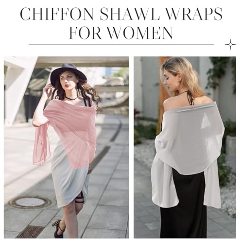 3 Pcs Shawls and Wraps for Women Evening Dresses Sheer Chiffon Soft Silky Wraps Wedding Bridal Scarf3