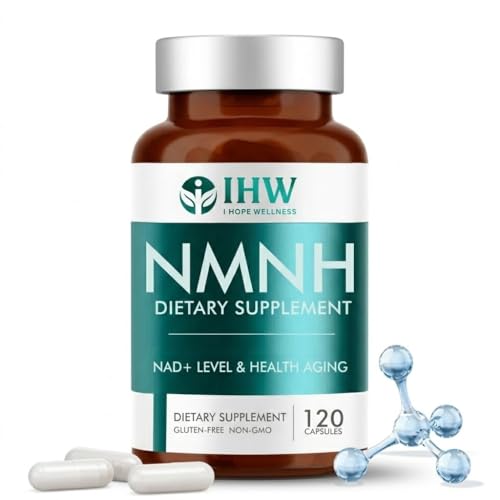 NMNH 1000MG Kapseln Hochdosiert Hochreines NAD-Ergänzungsmittel Anti-Aging für zelluläre Energie & antioxidative Unterstützung 120 vegane Kapseln