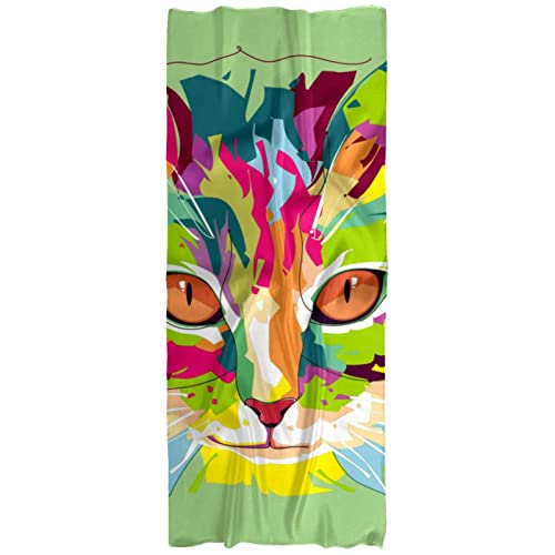 Châle enveloppant pour chat portrait pop art multicolore, le cadeau idéal pour femme