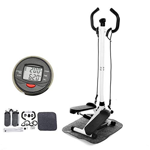 HXCD Equipo de Ejercicio de Swing Paso a Paso, máquina de Ejercicios con Monitor de Entrenamiento Plegable con asa para Gimnasio de Oficina en casa