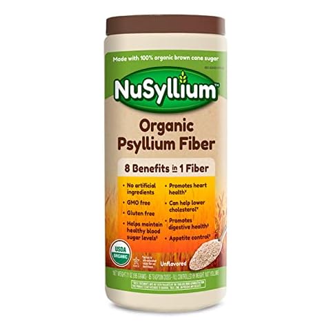 NuSyllium Psyllium Husk Powder USDA Organic, 21 Oz, Dietary Fiber Supplement with Brown Sugar, Helps Promote Digestive Health* Unflavored, 85 Servings Cover