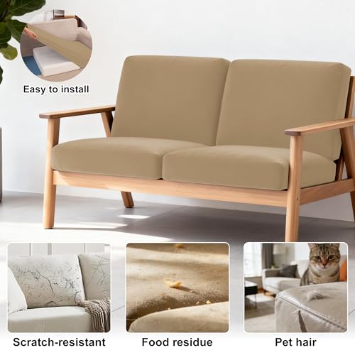 Image of BIETYONE 4Pcs Patio Stretch Cushion Covers,Outdoor Sofa Replacement Cover Slipcovers for Patio Furniture Cushion Covers, Washable Reusable Furniture Protector