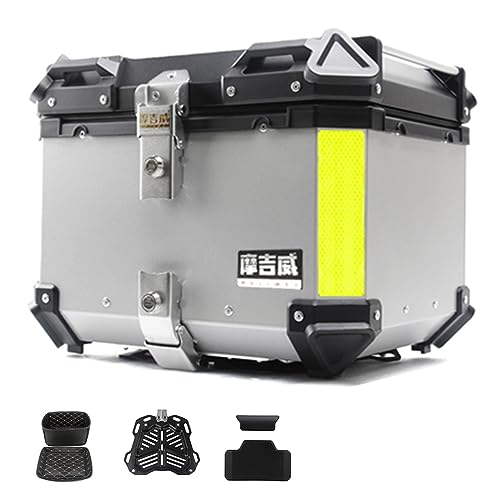 Carcasa Funda Superior para Motocicleta 36L 45L 55L 65L Baúl De Moto Aluminio Caja Trasera De Motocicleta Maletero para Moto Resistente Caja De Almacenamiento con Hardware De Montaje (Color : B, Siz