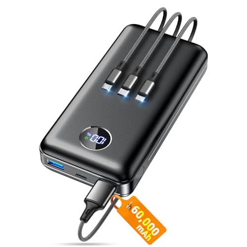 Portable Charger Power Bank, 60000mAh Battery Pack with 3 in