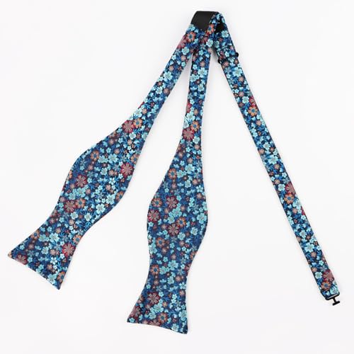 Image of Alizeal Mens 2pcs Floral Self-tied Bow Tie Pocket Square Set