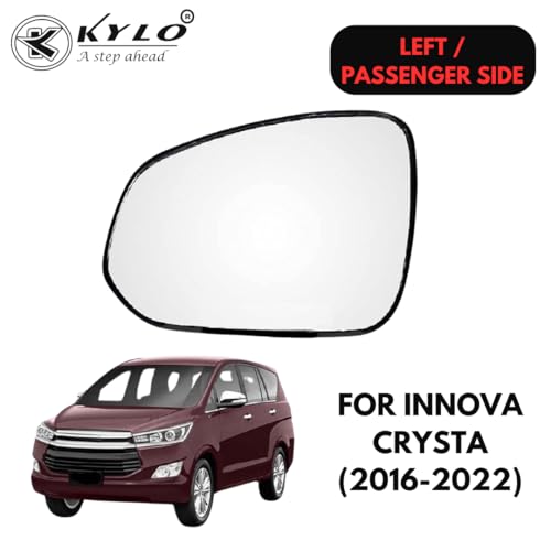 Image of Kylo Innova Crysta (2016-2022) Passenger Side (Left Side) Car Side Mirror Glass /Tukdi /Sub Mirror Plate