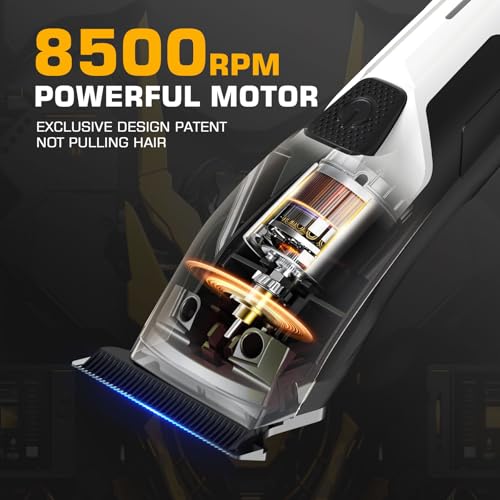 Image of Professional Hair Clippers for Men, Professional Barber Clippers and Trimmer Set, Mens Cordless Hair Clipper for Barbers Haircut Kit Fade White