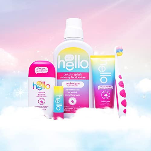 Hello Unicorn Lip Balm Pack For Chapped Lips, Bubble Gum Flavored Lip Balm, Moisturizing Vegan Lip Balm With Coconut Oil And Olive Oil, No Beeswax, No Petrolatum, No Parabens, 3 Pack, 0.15 Oz Tubes #TOP5
