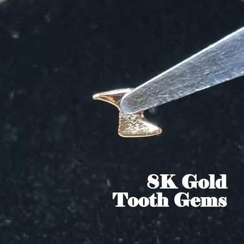 Image of Chamon Tooth Gems, 8K Gold Teeth Gem Pentagram Lightning Shape Round Crystals 2.5mm