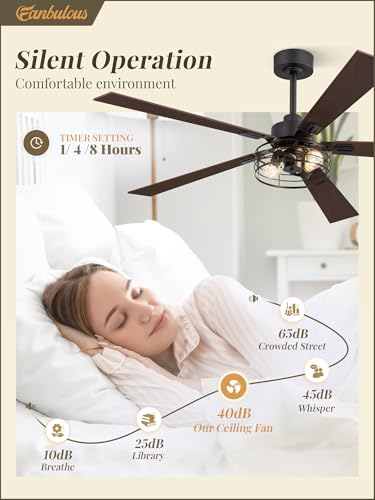 Image of Fanbulous 60 Inch Farmhouse Rustic Ceiling Fan with Light & Remote