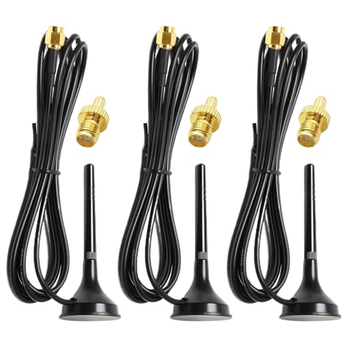 3 PCS 5G LTE Antenne WLAN Antenne PC Mobilfunk Verstärker,15DBI Verstärkung,3M Kabellänge SMA TS9–Geeignet für 3G/4G/5G/GSM/GPRS-Wird Mit 3 Kostenlosen SMA-zu-TS9-Anschlüssen Geliefert