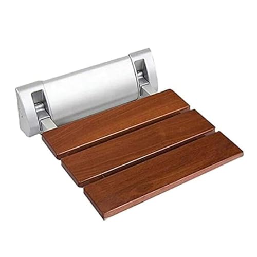 Asiento De Ducha Abatible Plegable,Silla Plegable para Ancianos De Madera Bambú Y Aluminio,Silla De Ducha Plegable De Pared para Personas Mayores,Discapacitados Ahorro De Espacio