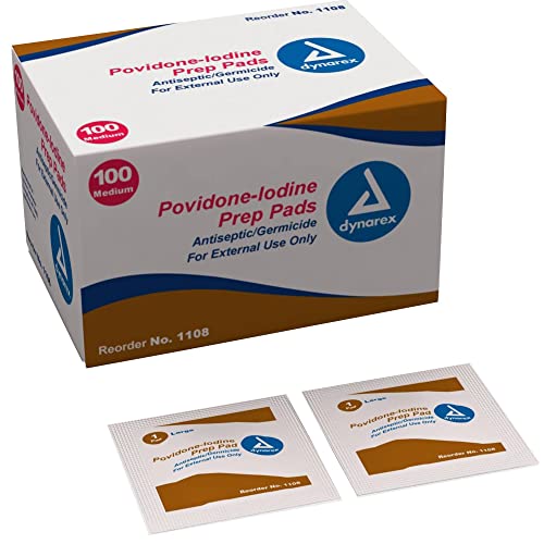 Dynarex Povidone-Iodine Prep Pads, Saturated with Povidone Iodine 10%, Medical-Grade Antiseptic Wipes used for Prepping prior Minor Procedures, Medium, 1 Case of 100 Prep Pads image 5