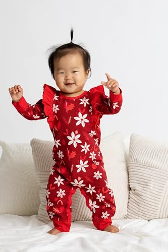Image of MONICA + ANDY Double Ruffle Romper, 100% Organic Baby Clothes for Girls, Baby Onesie, Newborn, Infant & Toddler Sizes
