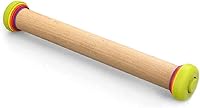 Joseph Joseph PrecisionPin Rolling Pin - Adjustable Thickness Beech Wood with Removable Rings for Perfect Pastry, Pizza & Biscuits