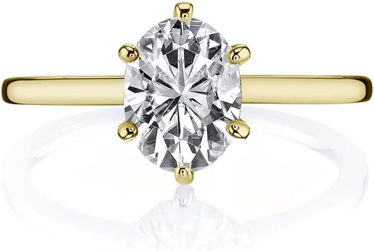 2-3CT Moissanite Handmade Solitaire Ring Dainty Engagement Ring Gifts, 925 Silver, 10K/14K/18K Solid Gold