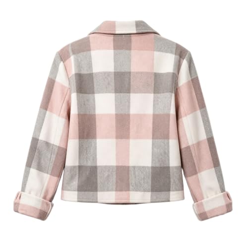 Cropped Jackets for Women Plaid Cute Button Down Collared Fall Coats - image 7