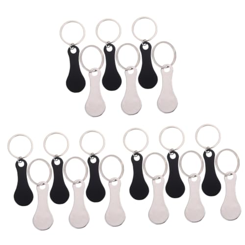 SHINEOFI 18 Piezas Ficha De Carro Fichas para Carritos De Compras Dispensador De Colgante De Coche Llaveros Llavero con Fichas De Carro Porta Platos Llavero Compacto Acero Inoxidable