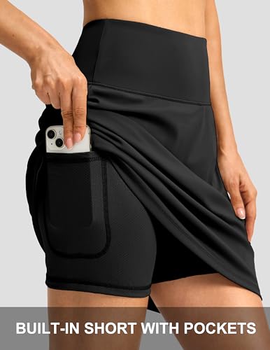 G Gradual 19" Skorts for Woman Knee Length Golf Skirt Long Athletic Tennis Skorts for Women Dressy Casual with Shorts Pockets4