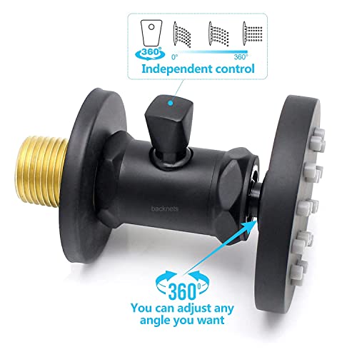 2-Inch Brass Shower Body Spray Jets With On Off Switch Round Showerhead Body Sprays Wall Mount Massage Spa Jet, 2-Function, Flow Control And 360° Rotation (Matte Black) #TOP3