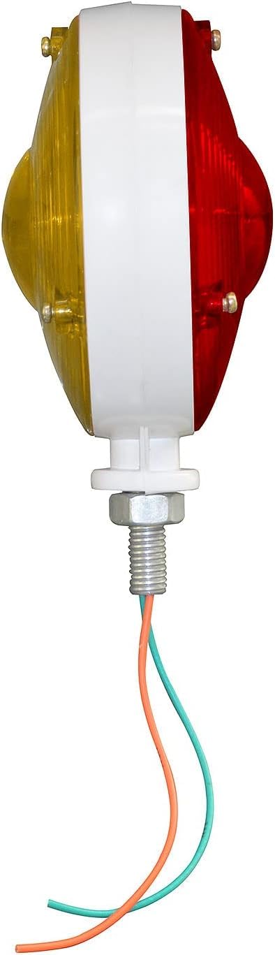 Fanali Posteriori per Trattore Gruppo luci Rotonde a Doppia Faccia con lampadine 24v compatibili per Camion rimorchio SUV RV Fender Stop Turn Tail e Luce di Posizione (Rosso/Ambra)