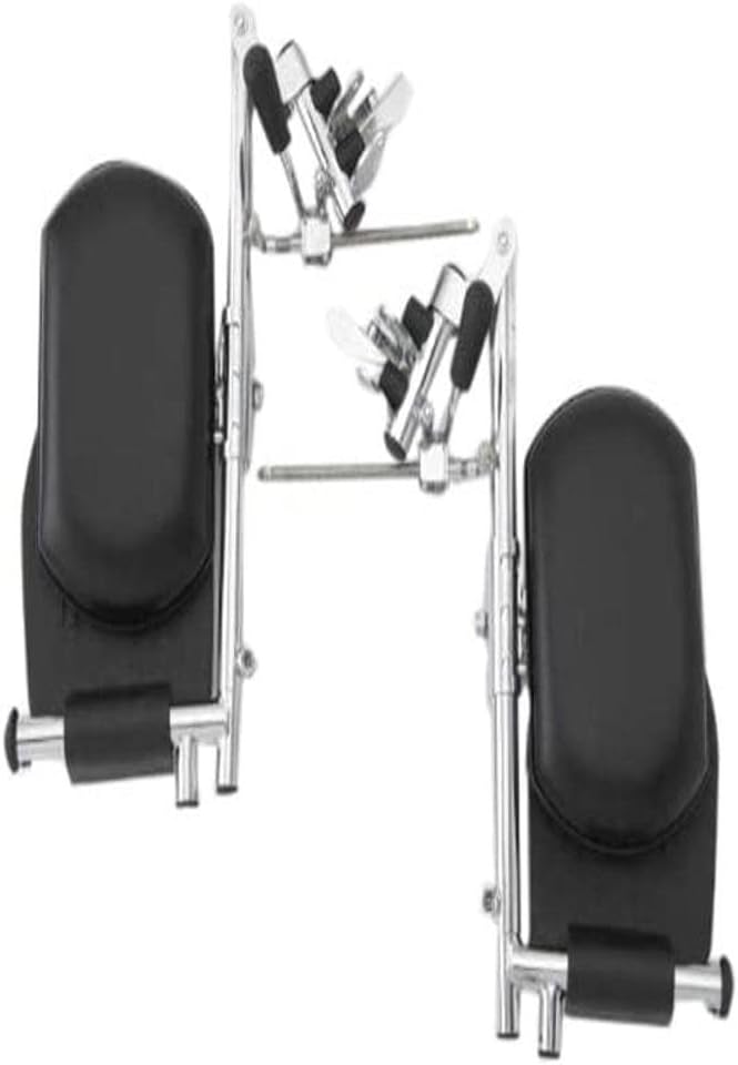 Medline Wheelchair Elevated Legrests with Composite Footplates and Black Vinyl Calf Pads (Pack of 2)