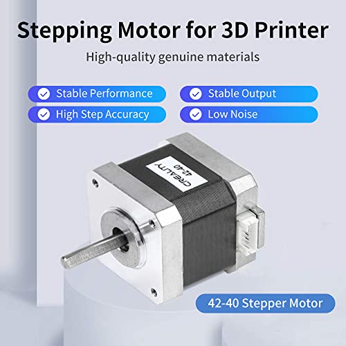Creality Official 42-40 Stepper Motor, 3D Printer X/Y-Axis Extruder Stepping Motor 2 Phase 1A 1.8 Degree 0.4 N.m, Compatible With Cr-10 Series And Ender-3 Series X/Y/E-Axis （D-Shape） #TOP2
