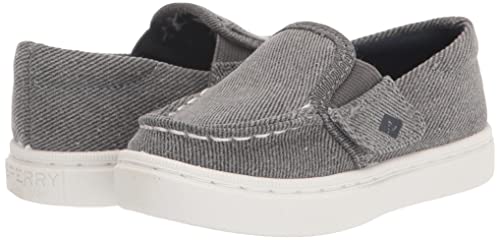 Sperry Mocassim lavável unissex infantil Bodie Jr, Cinza escuro, 9 Toddler