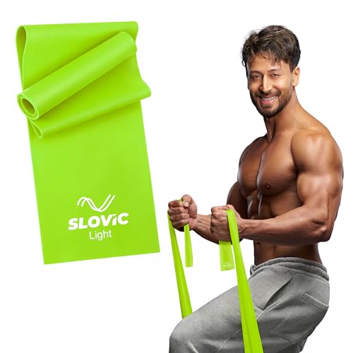 Image of Slovic Thera-Band for Exercise [Light] | Thera Band for Physio | Latex Resistance Band for Workout | Stretching Bands for Exercise Band for Cardio, Strength Training, Home Workout, Gym & Yoga | Green