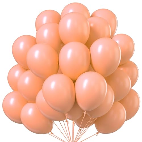 Image of PartyWoo Peach Balloons 50pcs Light Orange Latex Helium Balloons 12 Inch | Wedding Baby Shower Bridal Shower Bachelorette Anniversary Engagement Graduation Party Decorations Orange-Y21