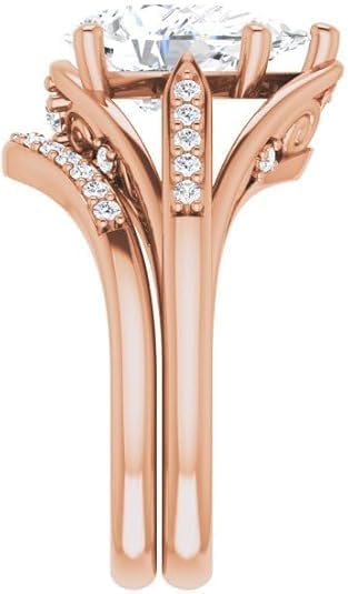 3 CT Moissanite Engagement Ring 10K 14K 18K Solid Gold, 925 Sterling Silver Willow Solitaire Bridal Ring Set Promise Ring for Wedding Christmas gift for Women