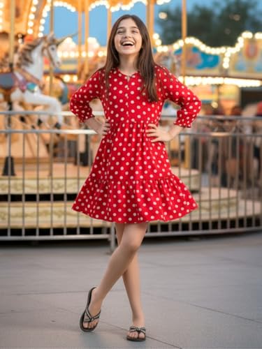 Image of Uptownie Lite Girls Knee Length A-Line Tiered Dress