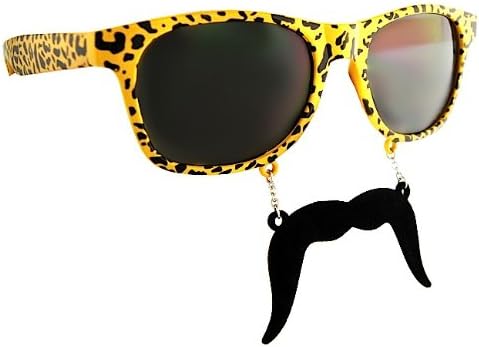 Sun-Staches Leopard Mustache Sunglasses | Costume Accessory | UV 400 | One Size Fits Most