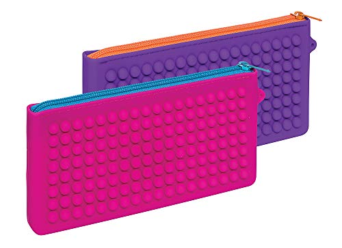 Necessaire de Silicone Bolhas, Ricca, Roxa/Rosa