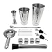 Boston Cocktail Shaker Bar Set by Grundsoo: 16 Piece Stainless Steel Bartender kit - Professional mixology tool for home bartending - Exclusive Cocktail Recipes Bonus