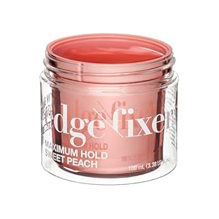 KISS COLORS & CARE Maximum Hold Edge Fixer, Non-Greasy Gel Formula Infused With Biotin B7, 24 Hour Hold, ‘Sweet Peach’ Scented, 3.38 Fl. Oz. (100 ml)